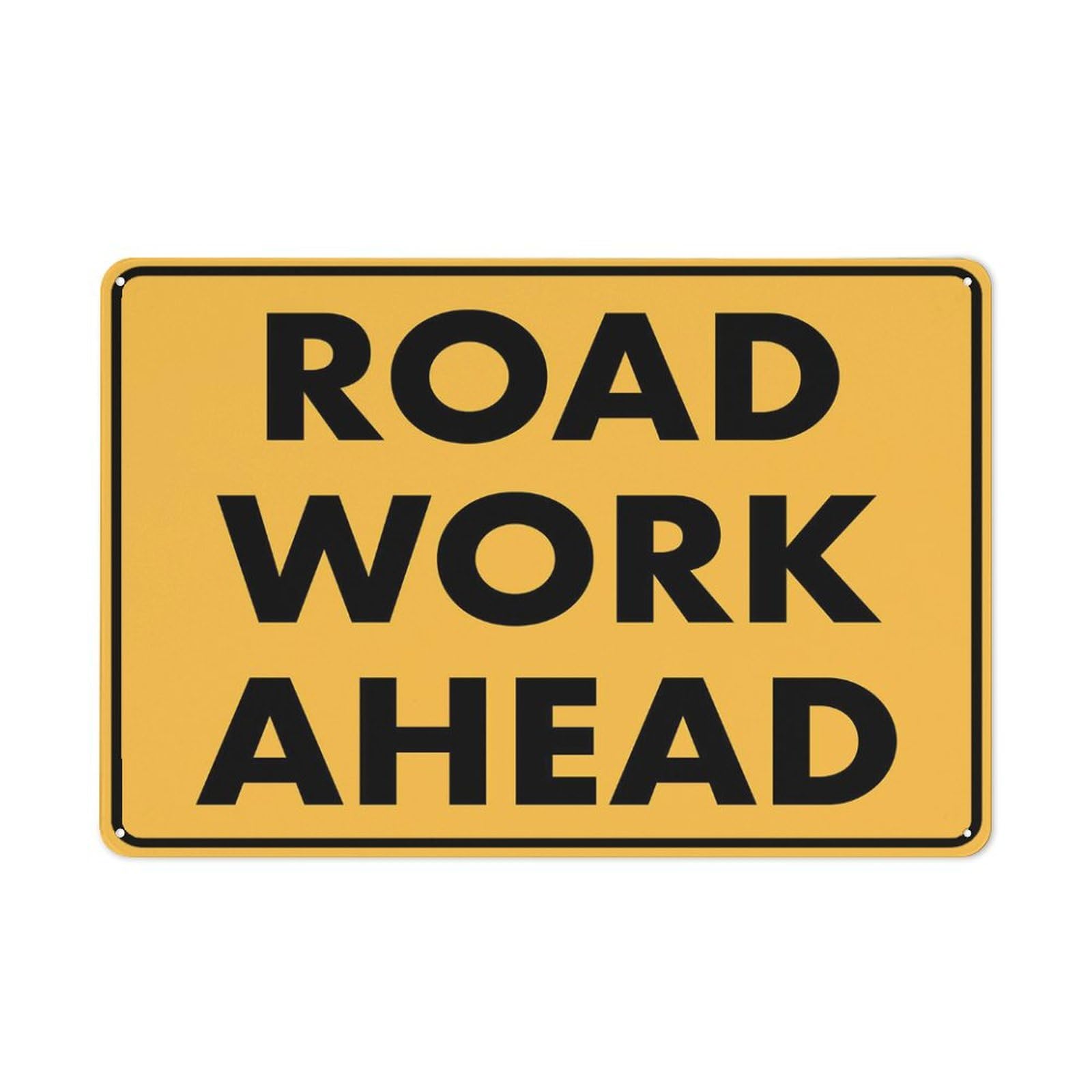Road Work Ahead Sign Outdoor Metal Sign - 12 X 8 Metal Signs For Business, Workplace, Office, Home, Delivery Signs, Road Signs, Garden Signs