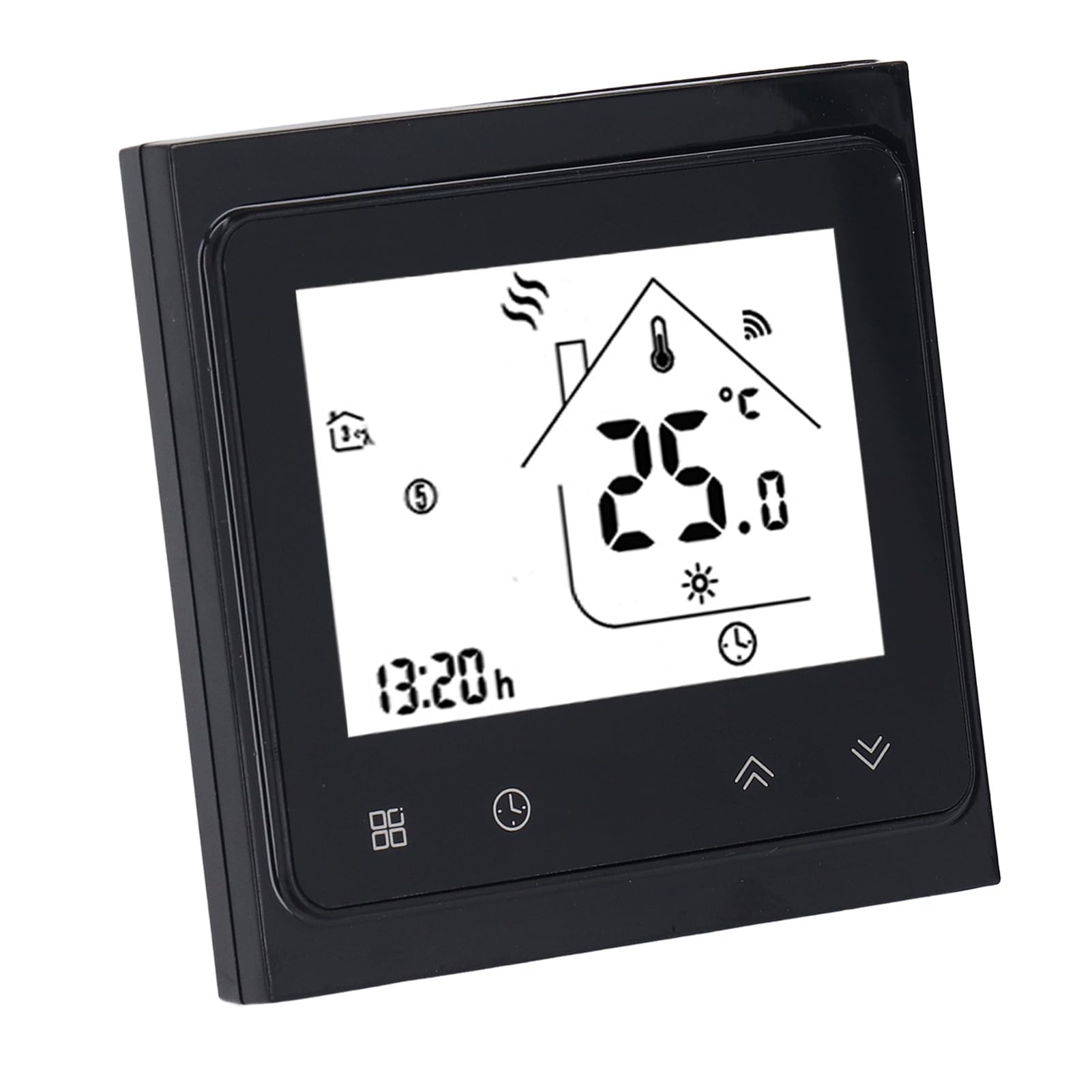 KUIDAMOS Termostato de Calefacción WiFi, Controlador Digital con Pantalla Táctil LCD para Calentar Agua en el Hogar, 95-240V, Negro