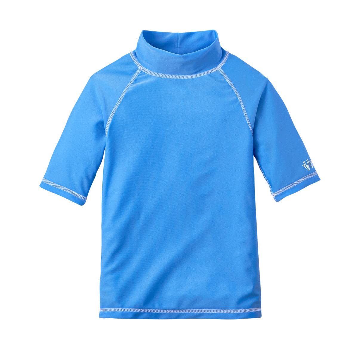 UV SKINZBoys Short Sleeve Sun & Swim Shirt – Quick Drying Knit SPF 50+ Fabric, Ocean Blue, 6 Years
