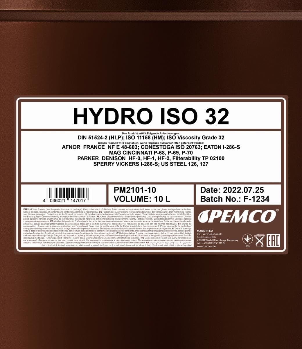 PEMCO Huile hydraulique PM2101-10 10I Jerrycan