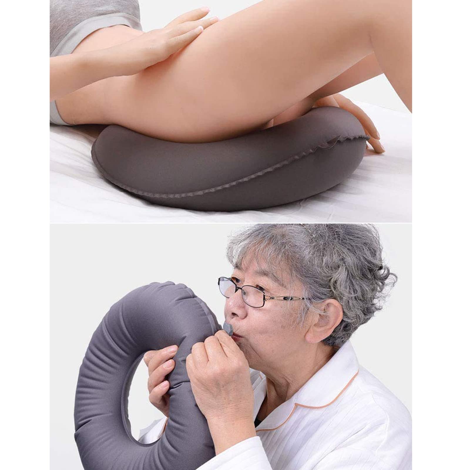 Cojín Inflable De Aire Médico - Cojín Antiescaras para Silla De Ruedas para Coxis, Ciática Y Alivio De La Presión - para Personas Sentadas Prolongadas,Gris (Gris) (Verde)
