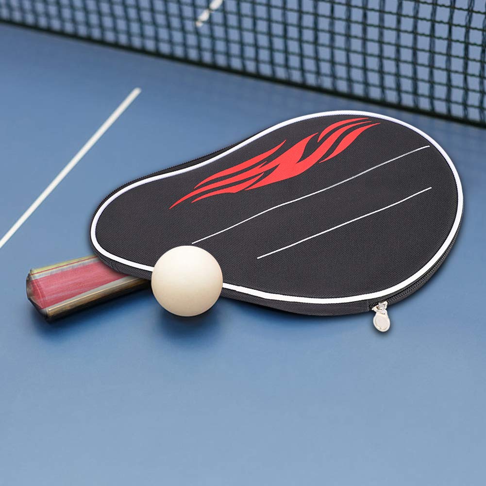Paddle Bag Table Tennis Racket with 3 Balls Storage Wrist Strap and Shake Proof Pad for Practice and Matches