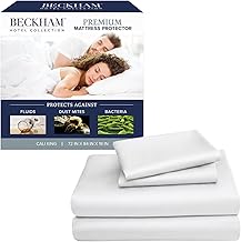 Beckham Hotel Collection Cotton Sheets Cal King Size 4-Piece Set with Mattress Protector, White