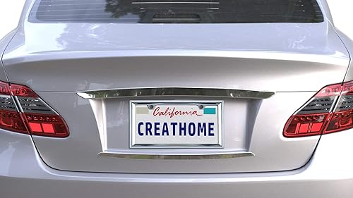 Miniatura 6 de Creathome Marcos de matrícula cromados 3D, aleación de zinc puro (patrón de triángulo)