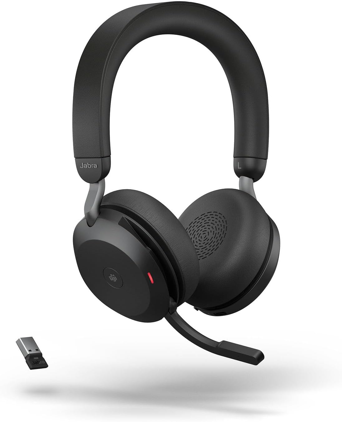 Evolve2 75 Wireless PC Headset with 8-Microphone Technology - Dual Foam Stereo Headphones with Advanced Active Noise Cancellation, USB-A Bluetooth Adapter and MS Teams-compatibility - Black