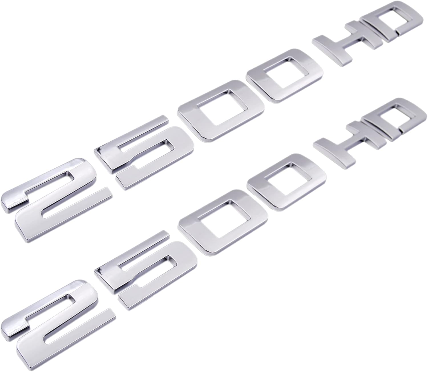 2x PartsTo 2500HD Emblem Badge Nameplate for Chevrolet Silverado and GMC Sierra and Ford F250 F350 F450 Exterior Performance Trim Decal
