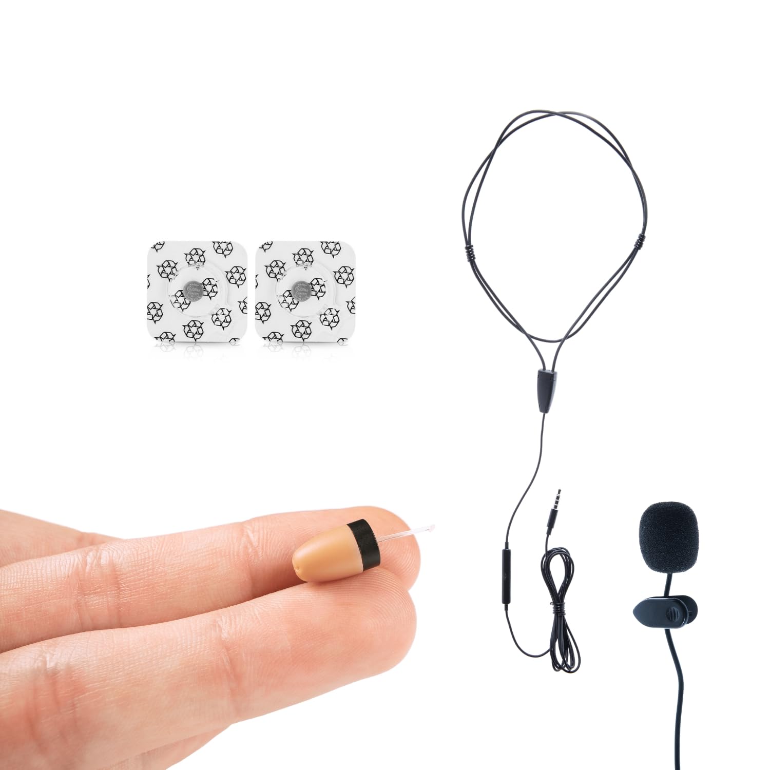CooMax Spy Earpiece Hidden Wireless Earphones Invisible Headset Phone Microphone Exam - Mini Secret Headphone Listening Device Hearing in Ear Cheating Earbuds (Spy Earpiece Vip Pro Mini + Microphone)