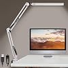 LED Desk Lamp with Clamp, Desk Light Metal Swing Arm Desk Lamp Eye-Care Dimmable USB Table Lamp for Study, Office, Working, Drawing, 3 Lighting Modes,10 Adjustable Brightness [Energy Class A]