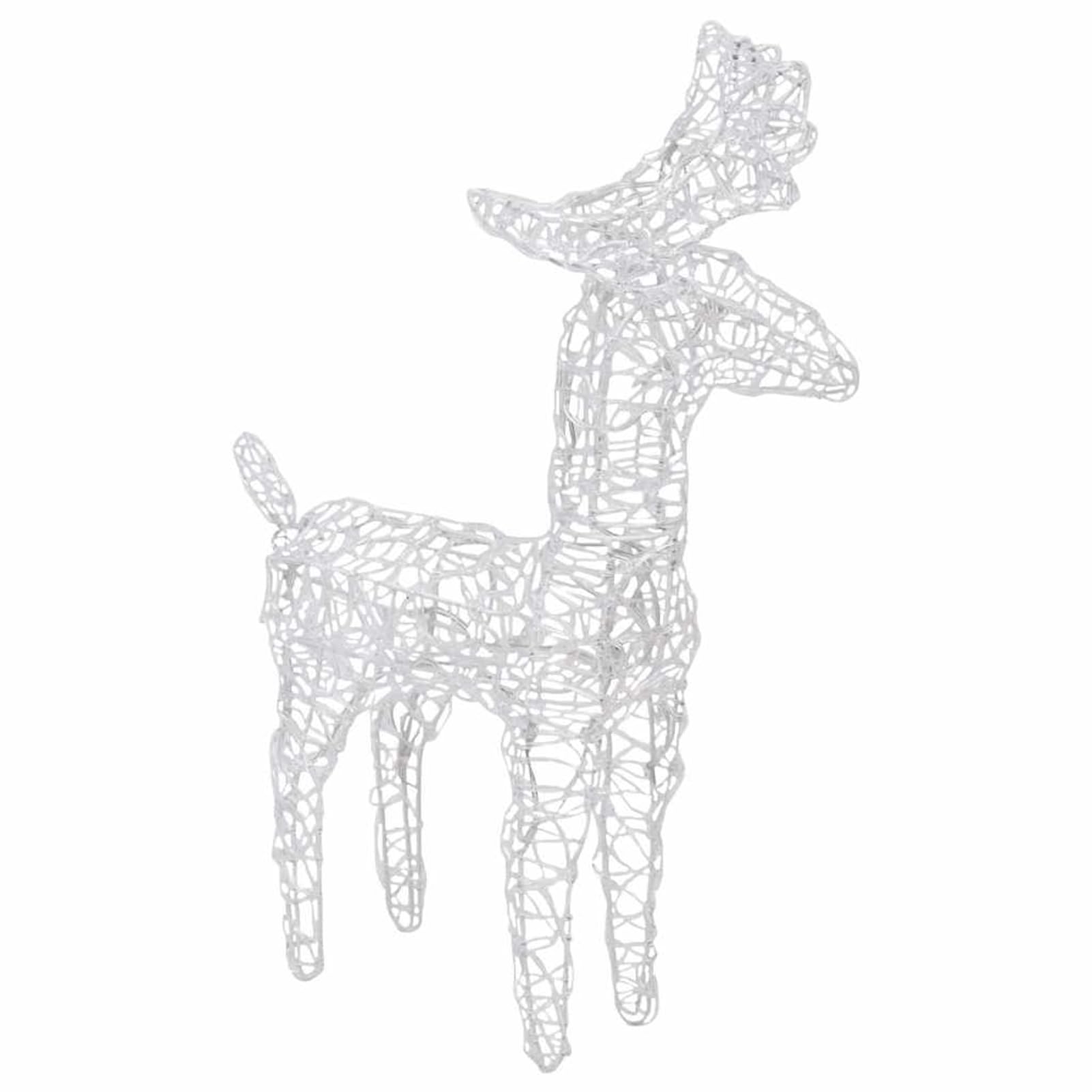 Gecheer Rentiere & Schlitten Weihnachtsdekoration 160 LEDs 130 cm Acryl, Weihnachtsdekoration für Weihnachtsmarkt Festliche Eventdekoration Garten Rasen Terrasse Vorgarten Fassade328522