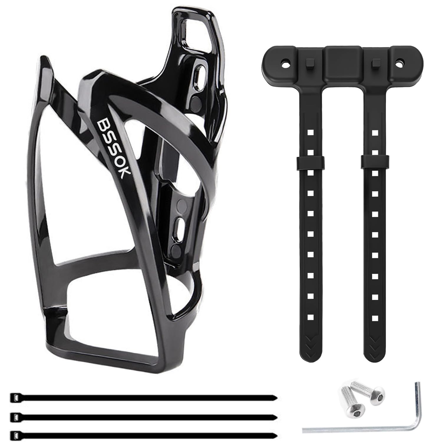 BSSOK Flaschenhalter Fahrrad, Schwarz, Kunststoff, Trinkflaschenhalter, Wasserflaschenhalter, Leichte Langlebige PC Getränkehalter für Fahrrad, MTB, Rennrad, Mountainbikes