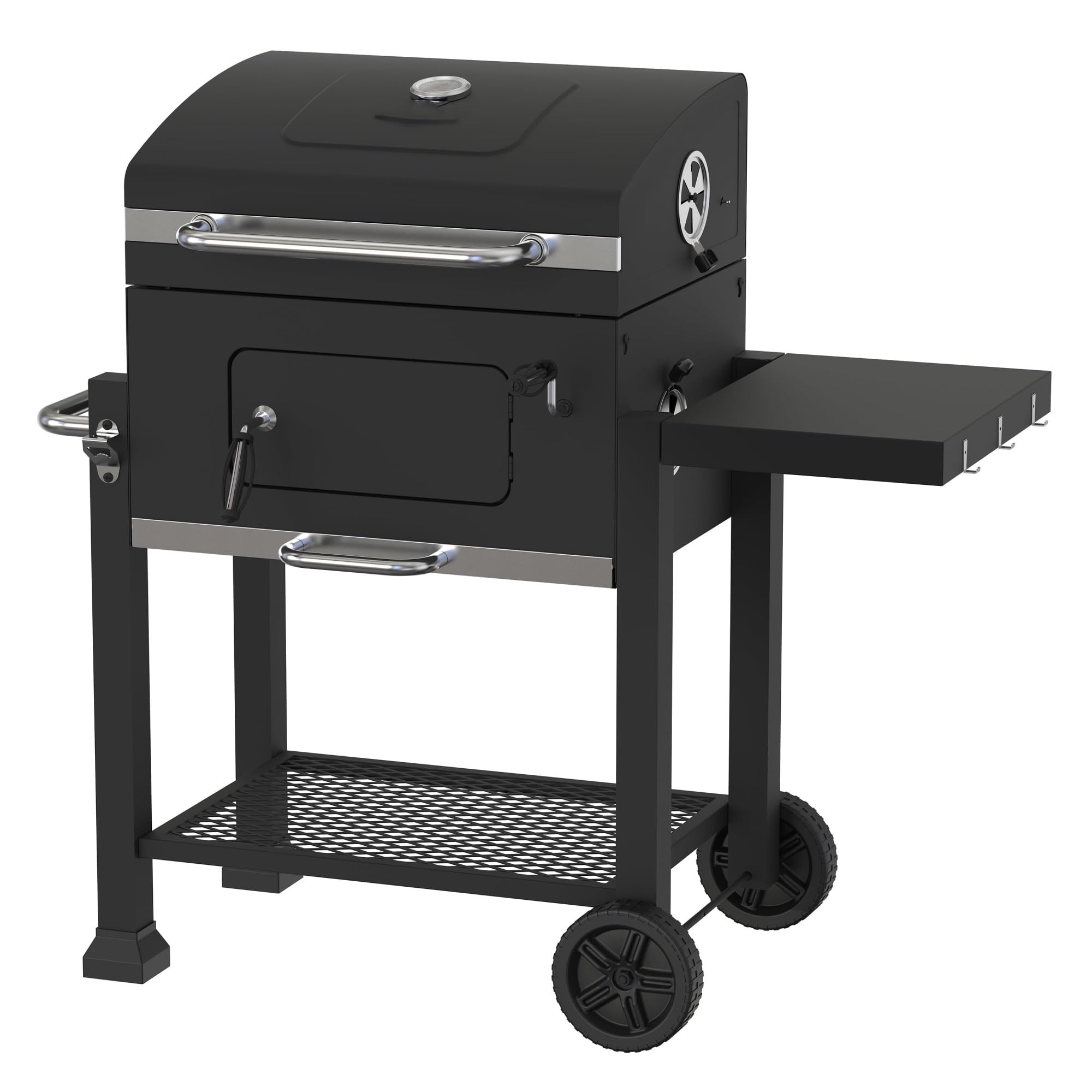 heavy duty 24-inch charcoal grill, black (professionally assembled. $100 value.)