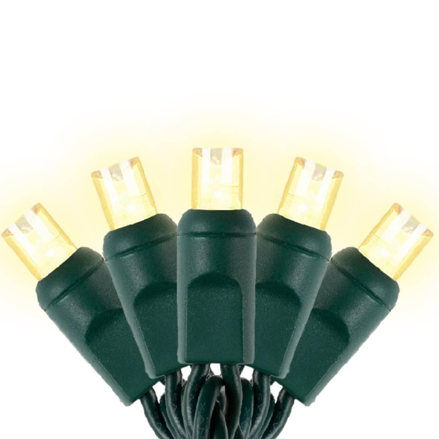 25ft Warm White LED Christmas Lights - 50 Count Outdoor String Lights UL Certified