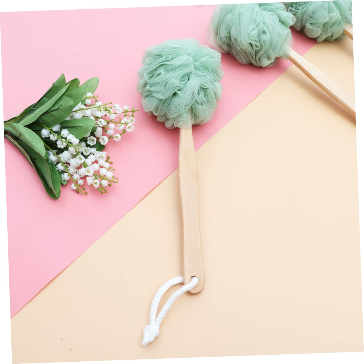 Housoutil 2sets Handtuch Luffa Griff Bad für Zurück Wäscher-freundliche Massage 3 Stücke * 2