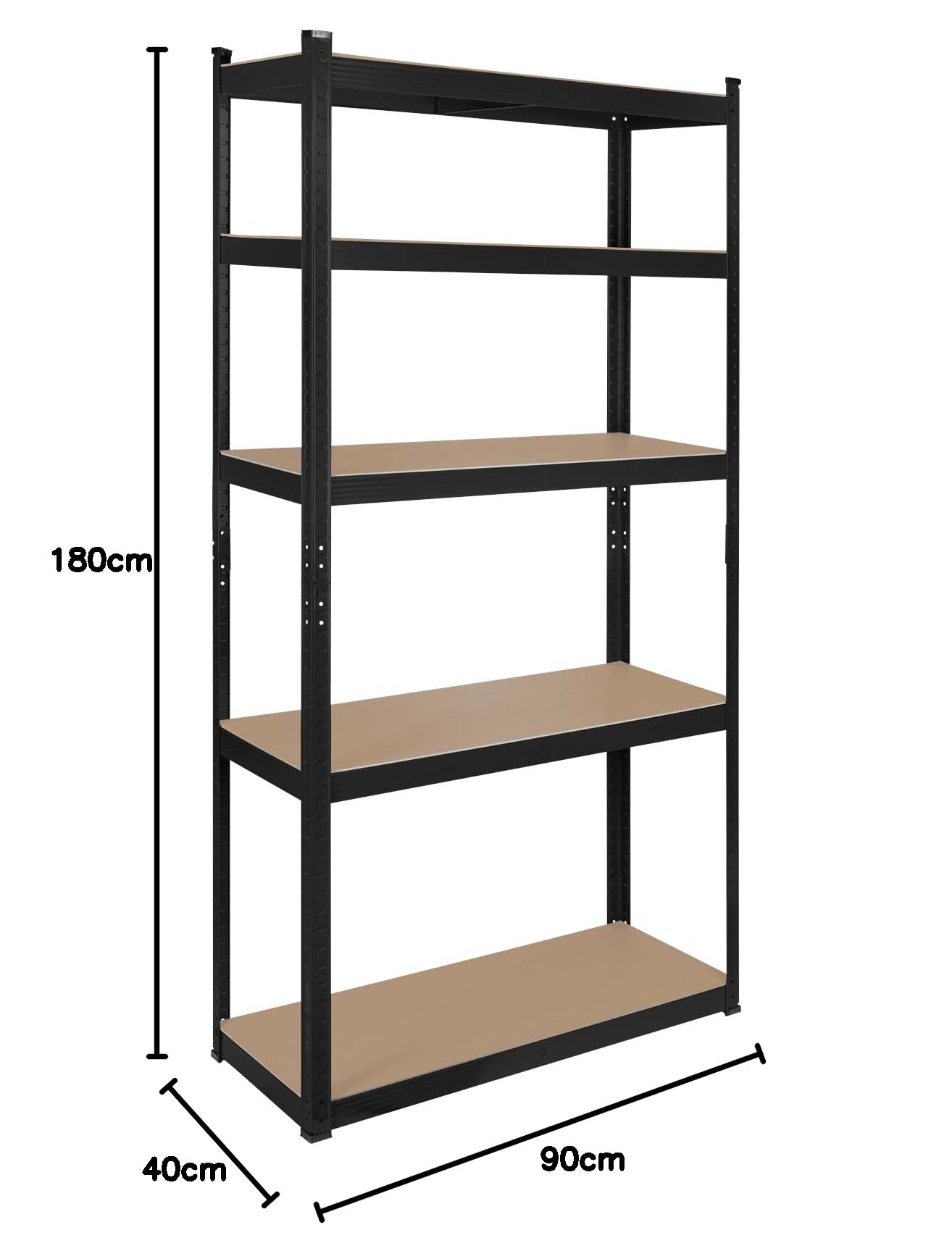 Rebel Electro Regał Metalowy Magazynowy 180x90x40 Czarny RB-1251B