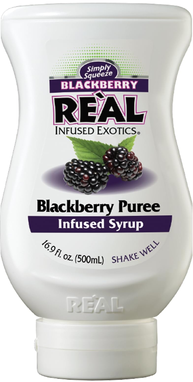 BLACKBERRY REÀL, Blackberry Puree Infused Syrup, 16.9 FL OZ Squeezable Bottle (Pack of 1)