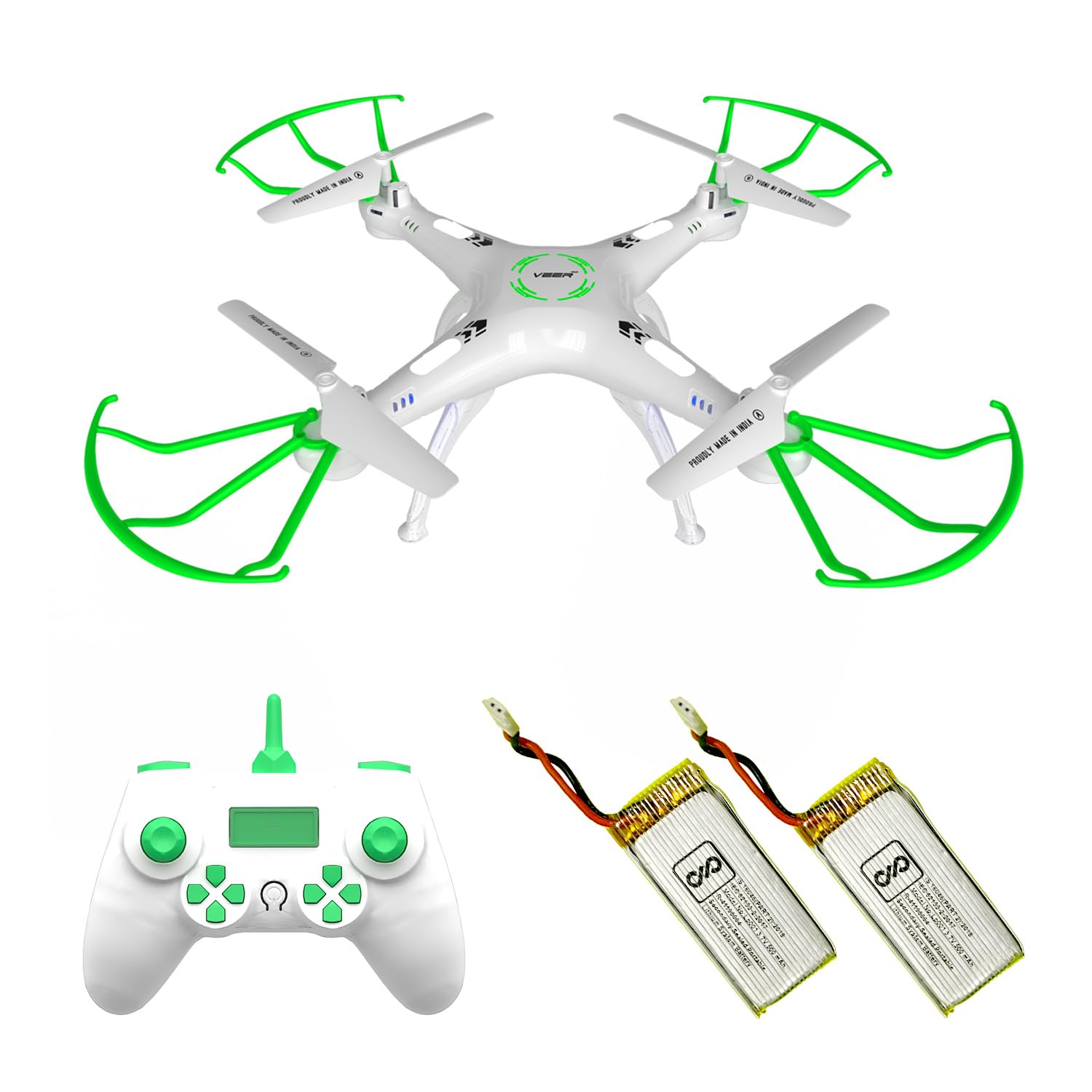 VEER 360 Drone Quadcopter | Altitude Hold RC Drone | 360 Degree Flip | 2 Rechargeable Battery | One Key Return | Birthday Gifts Kids Adults - (Green)