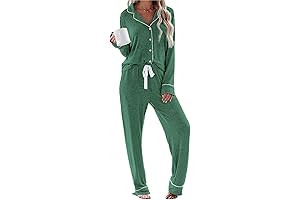 Aamikast Womens Pajama Sets Long Sleeve Button Down