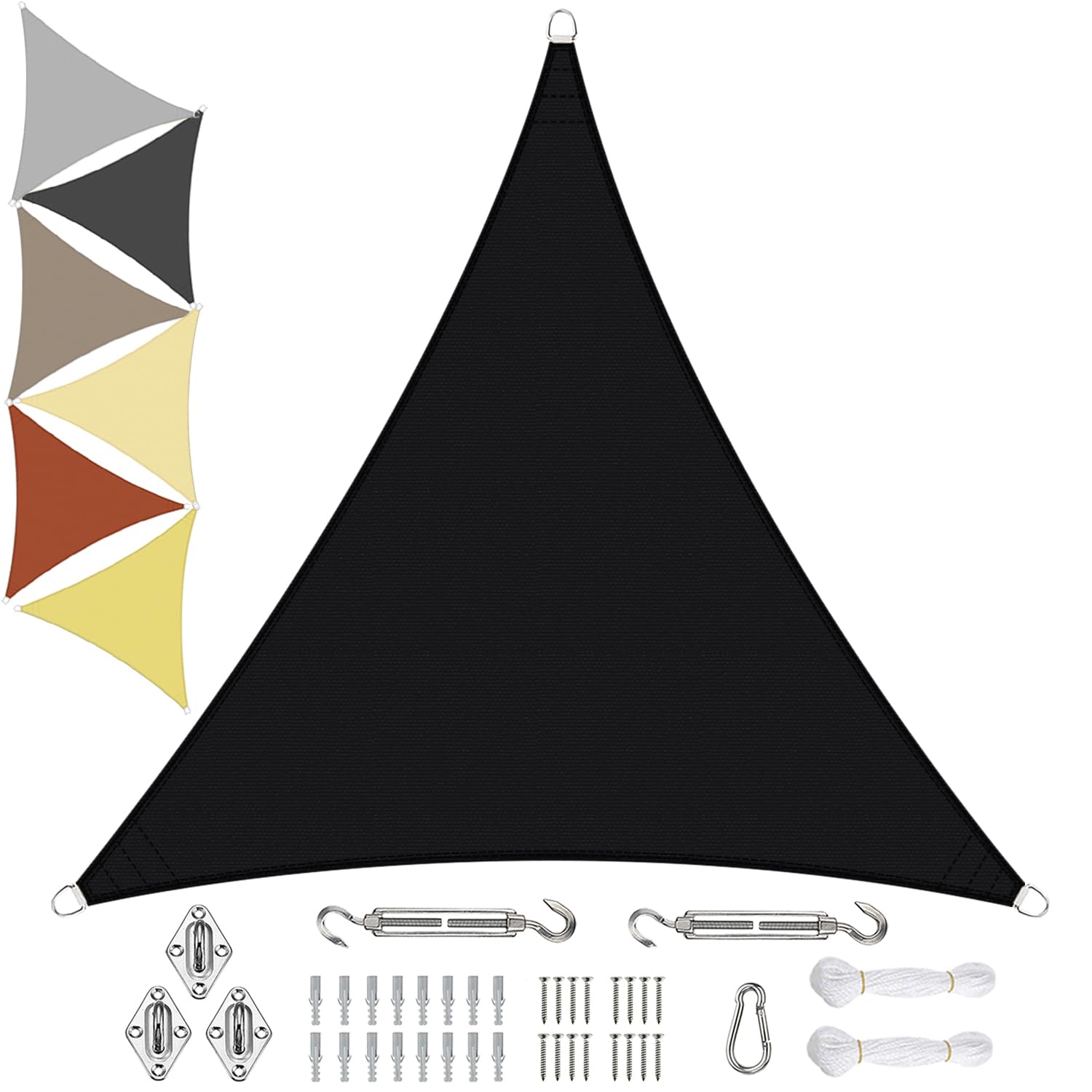 Sichtschutz Sun Sail Shade 6x6x6M, Sunscreen Awning Canopy, Dustproof and Windproof, With Free Rope, for Backyard Garden - black — image 1