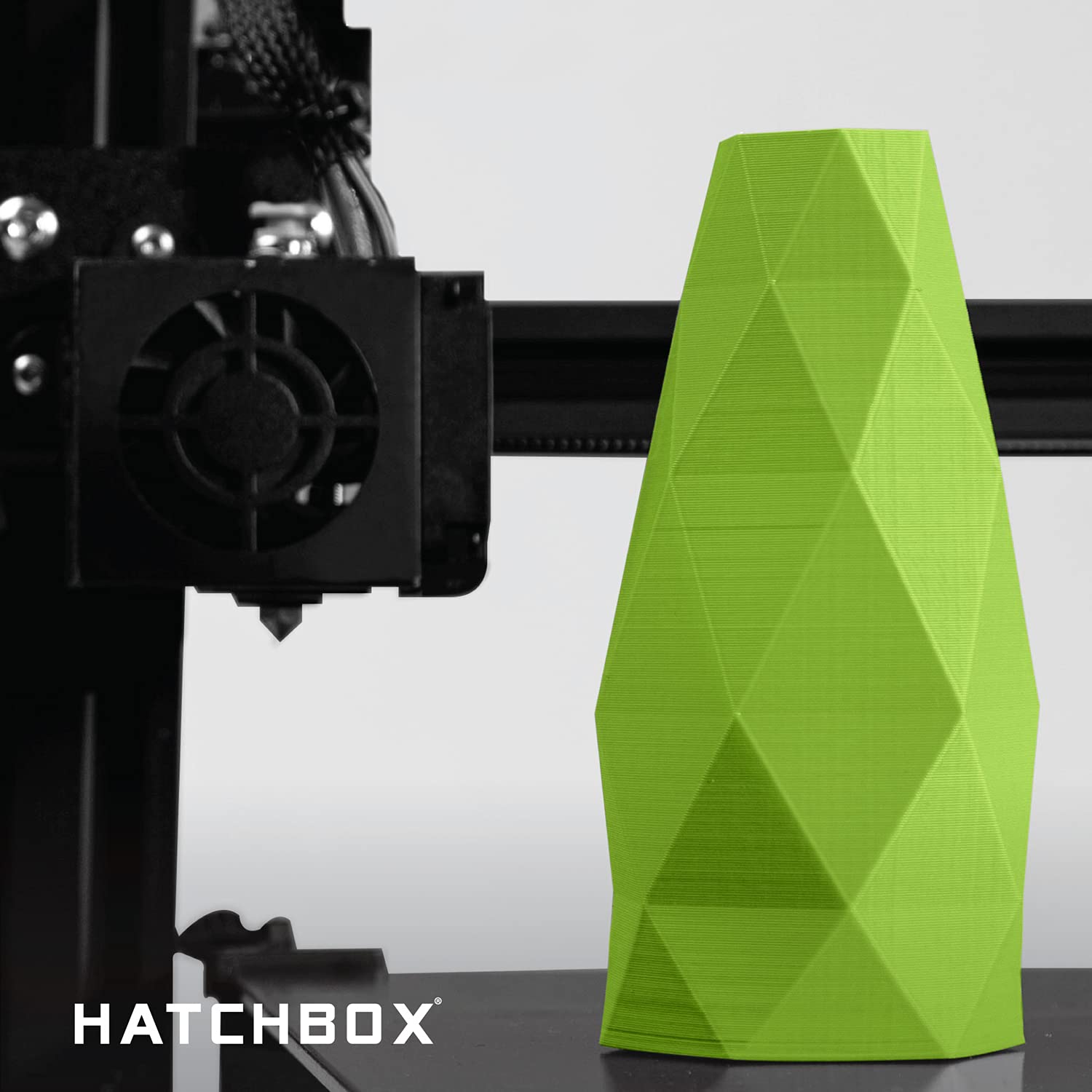 HATCHBOX Filament do drukarki 3D PLA, 1,75 mm, limonkowy zielony, szpula 1 kg, dokładność wymiarowa +/- 0,03 mm, filament do drukowania 3D