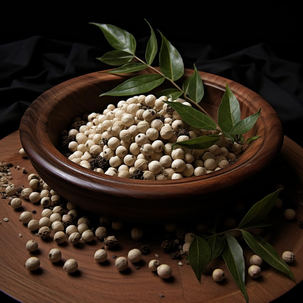Poivre blanc de Kampot IGP en grains – 250 g – Origine Cambodge – Arômes délicats – Sachet refermable