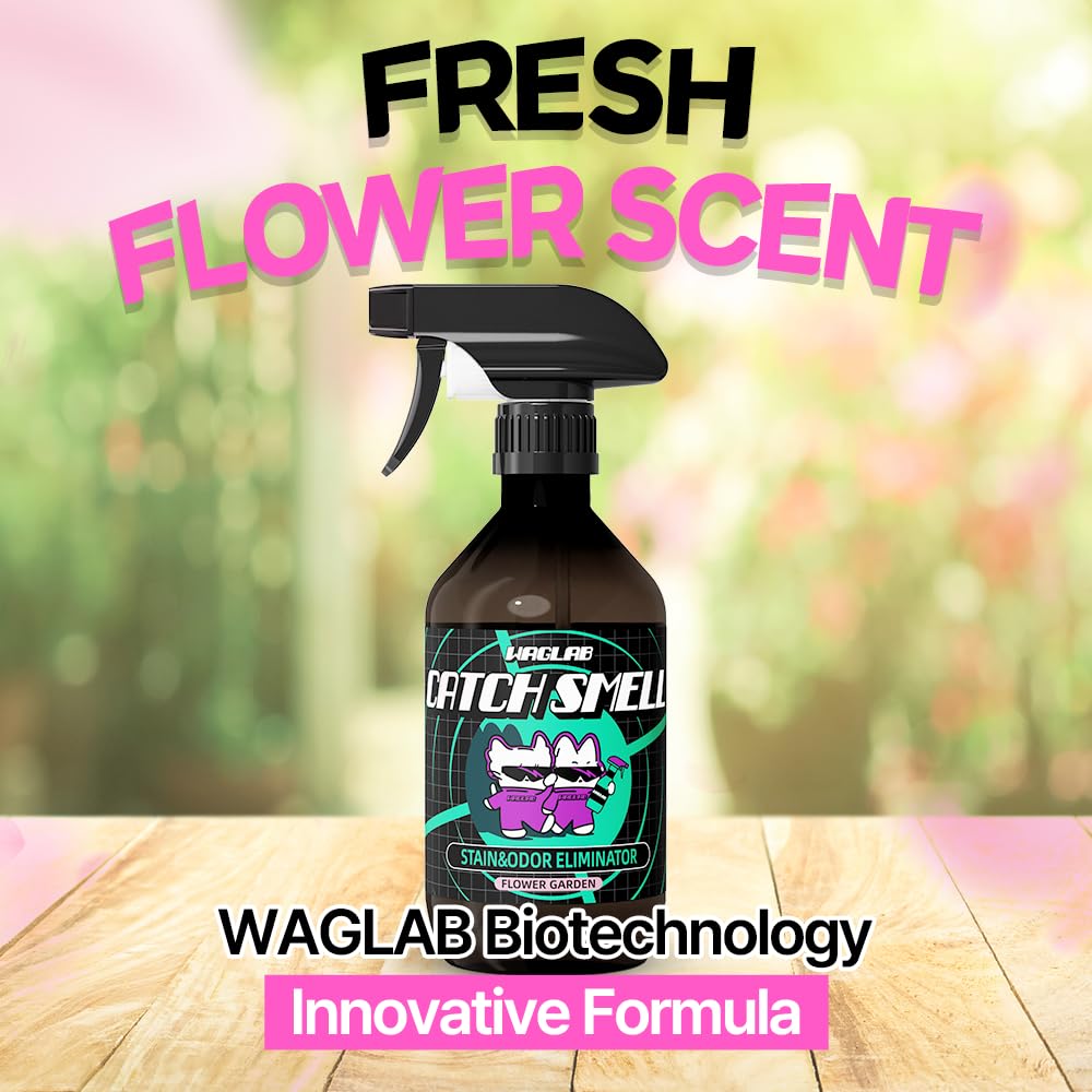 WAGLAB CATCH SMELL Stain & Odor Eliminator flower Deodorizer air fresheners for Home, Carpet Remover for Cats & Dog Pee Cat Urine Destroyer,Clean refresher Spray