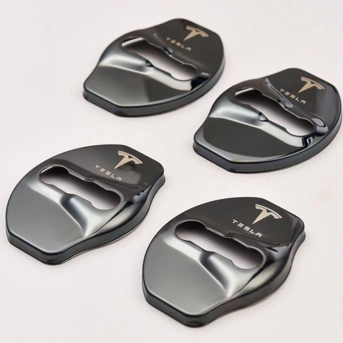 VAPORVERSE 4 Pezzi Copertura Serratura Auto per Tesla Model Y 2021-2024, Protezione Serratura Porta Auto in Gomma Riduce Urti e Rumore