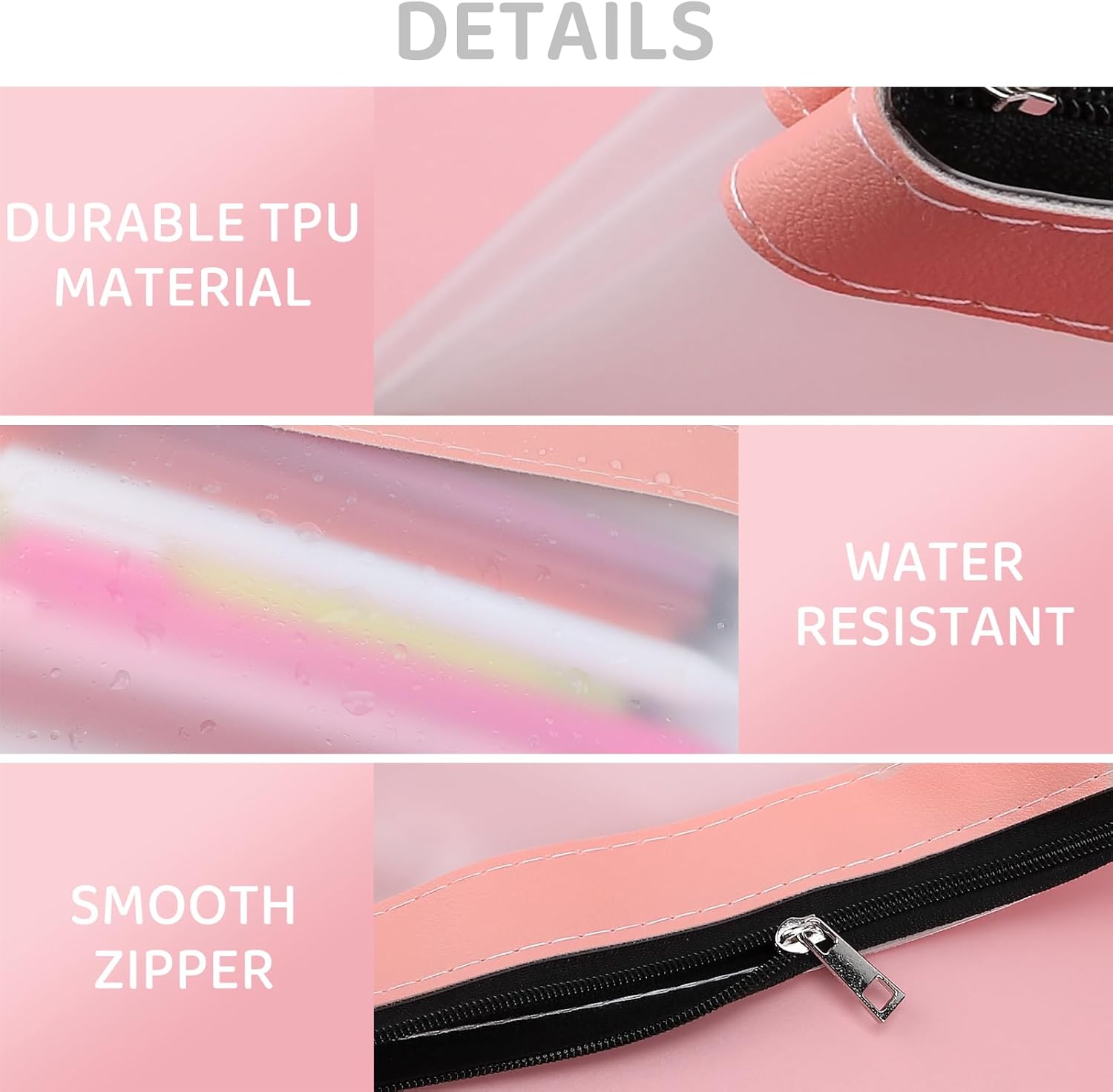 YOPCDJ 16PCS Clear Pencil Pouch, Pencil Case,Pen Holder with Zipper for Kids, Clear Travel Pouch, Pencil Pouch for Office School Supplies