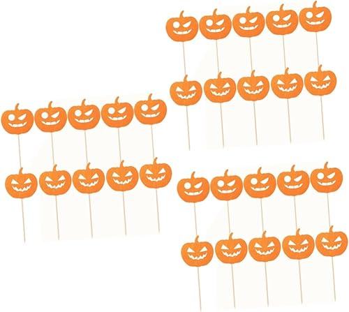 ibasenice 30 piezas de adornos de comida de Halloween, palillos de dientes de comida espeluznantes, decoración de murciélago de Halloween,
