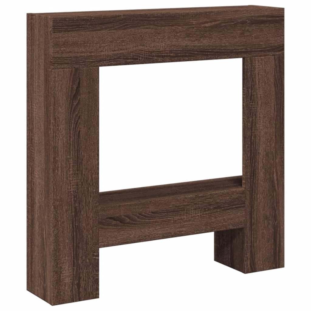 vidaXL Fireplace Surround, Fire Surround Only Compatible with LED Flame, Fireplace Frame for Living Room Hallway, Brown Oak Engineered Wood โ image 1