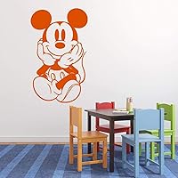Vista 4 de Mickey Mouse Silhouette - Vinilo adhesivo de pared para dormitorio de niños o sala de juegos, decoración temática del hogar