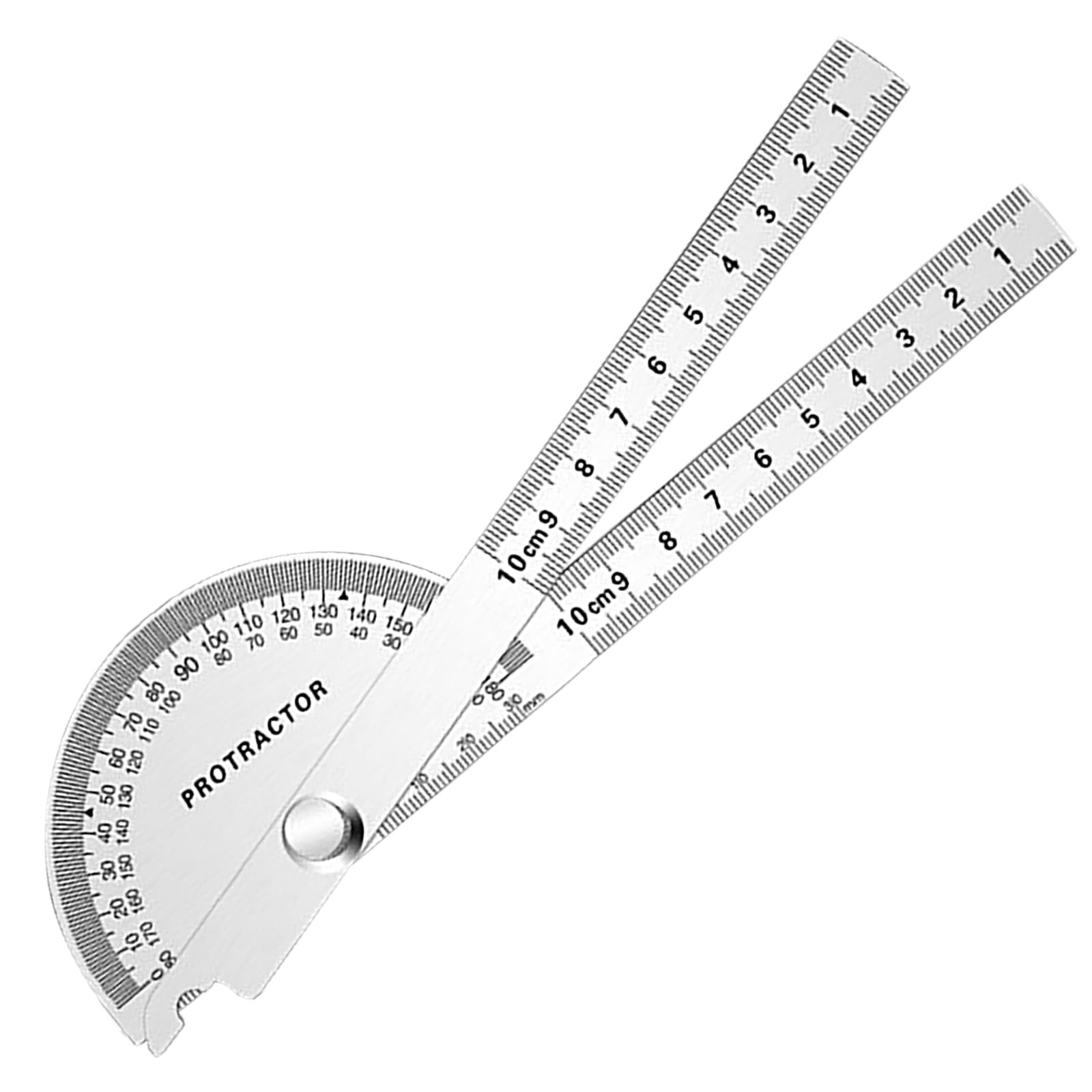 Protractor Angle Finder Ruler with 0-180 Degrees,Adjustable Round Head Scale Stainless Steel Precision Measuring Tool for Woodworking Metalworking Construction Engineering Home Renovation Crafts
