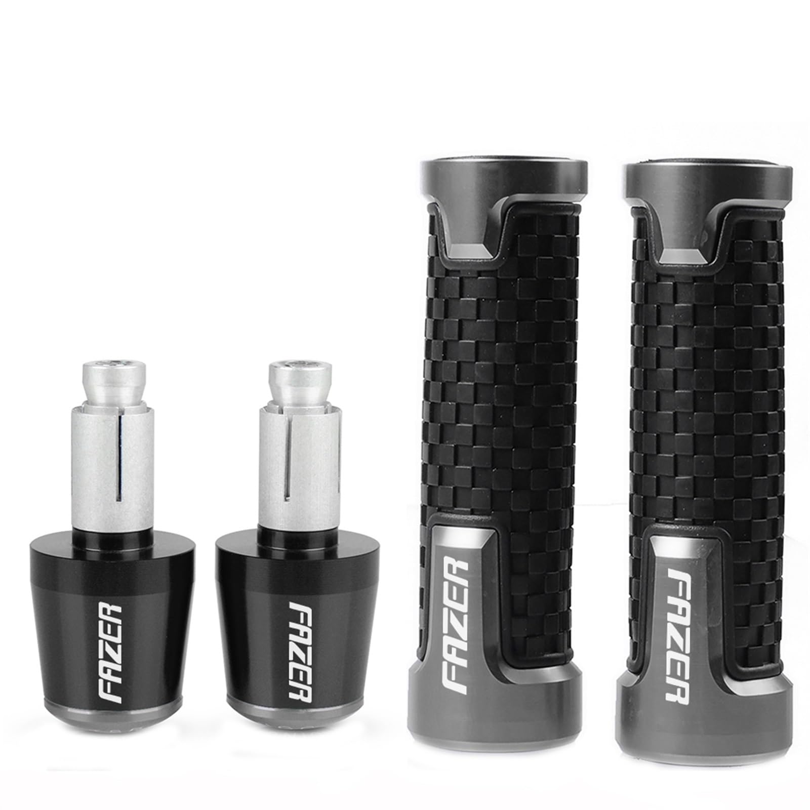 Accessoires Guidon de Moto Embouts de Guidon Bouchon Prise antidérapante Poignées pour Y&amaha FZ1 FAZER FZ6 FZ6R FZ8 FAZER FZ750 FZR1000 FAZER 150 250 400 1000 (Color : Grey)