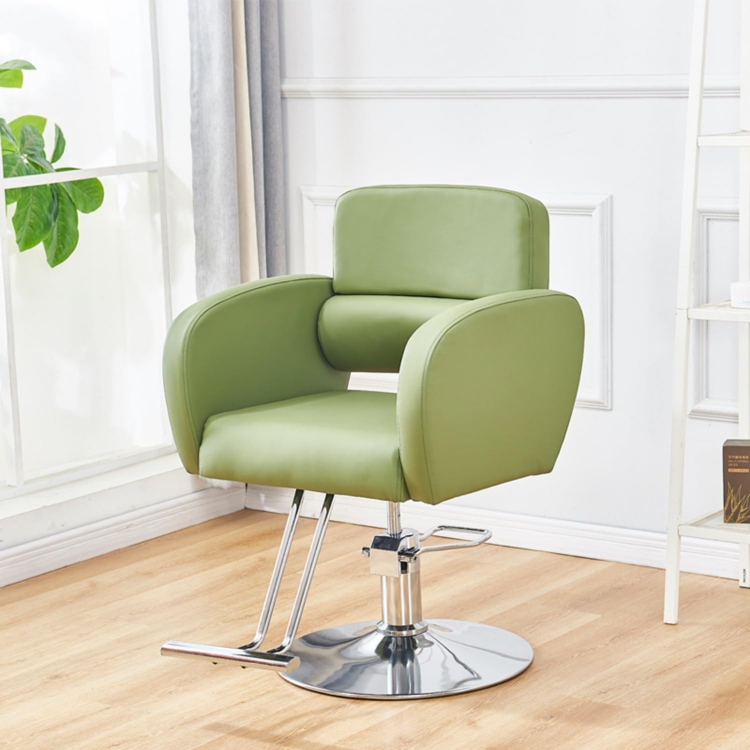 Sillón de barbero Moderno y Sencillo, ergonómico, Giratorio 360°, Equipo de Belleza con elevación hidráulica, Ideal para peluquería y estilismo(A)