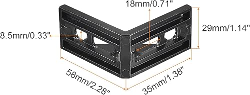 Miniatura 2 de uxcell Juego de 4 kits de refuerzo de soporte de esquina interior, conector de ángulo 3060 de 2.283 x 2.283 x 1.142in para perfil de aluminio de la