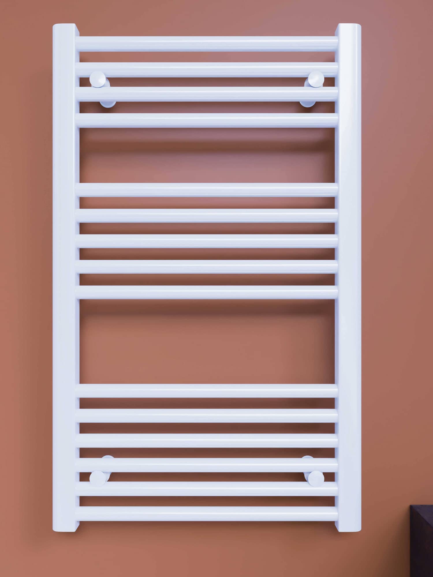 Grzejnik łazienkowy SMYRNA biały 450 x 600 mm. Proste przyłącze standardowe suszarki do ręczników ocieplacz na ręczniki