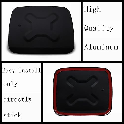 Miniatura 3 de Yoursme Tapa de llenado de combustible exterior de aluminio para puerta de tanque de gas, decoración negra para Jeep Renegade 2015 2016 2017 2018