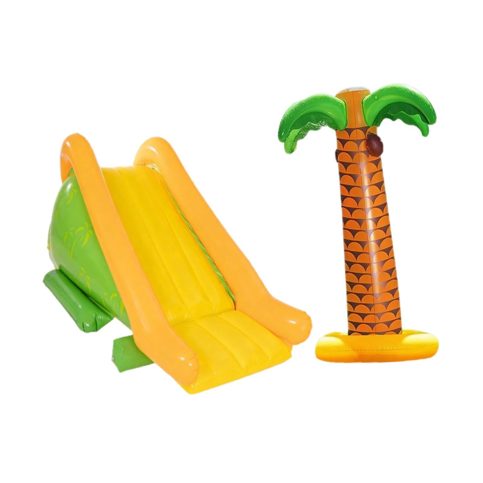 Scivolo Gonfiabile per Piscina, Gonfiaggio E Sgonfiaggio Facili E Veloci, Gradino Largo, Potente Scivolo Acquatico, Gioco per Parco Giochi