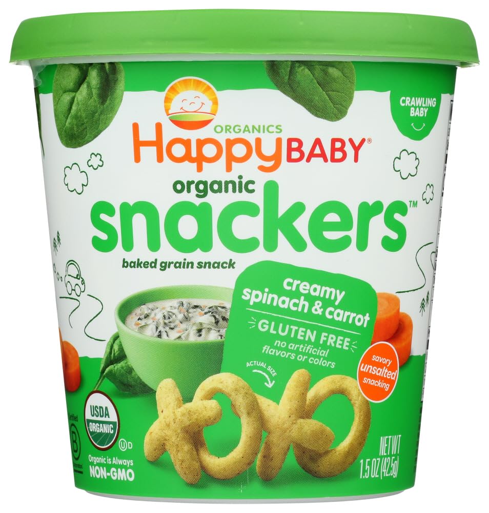Happy Baby Organic Baked Creamy Spinach And Carrot Snacker Cup