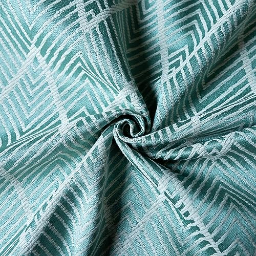 Nappe 140x240CM jacquard vagues vert à franges en polyester - 7