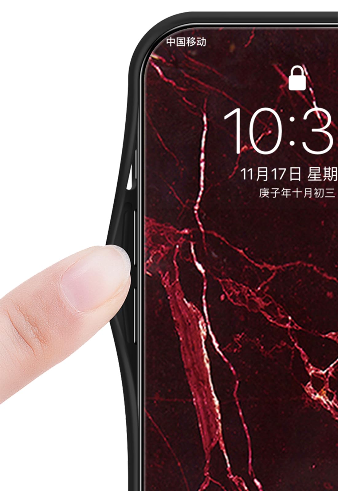 Custodia TIANYUE Per Xiaomi 11T Pro | Cover In Vetro Temperato Effetto Marmo Rosso Con Bordo In TPU | Sottile E Antiurto - 3