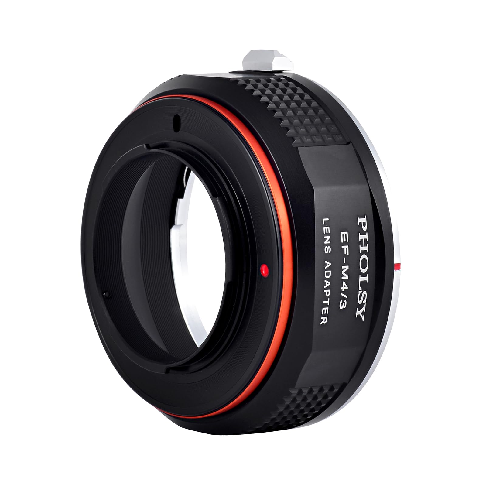 PHOLSY Adattatore di Lente EF-MFT Messa a Fuoco Manuale Compatibile con Obiettivo Canon EOS EF EF-S su Micro Four Thirds M4/3 (MFT Micro 4/3) Corpo Fotocamera Compatibile con Olympus Panasonic Lumix