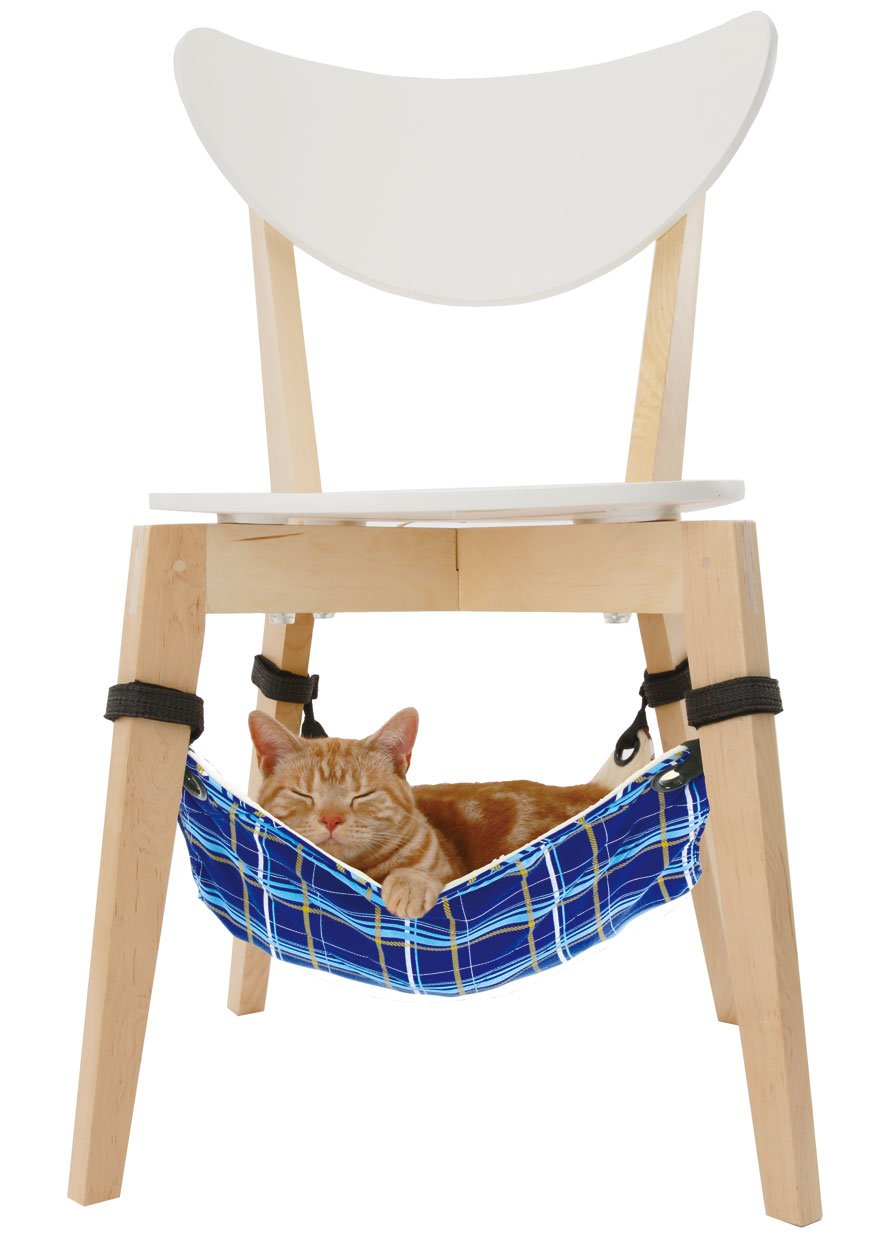 Amazon | ペティオ (Petio) チェア ニャンモック チェック ネイビー 猫