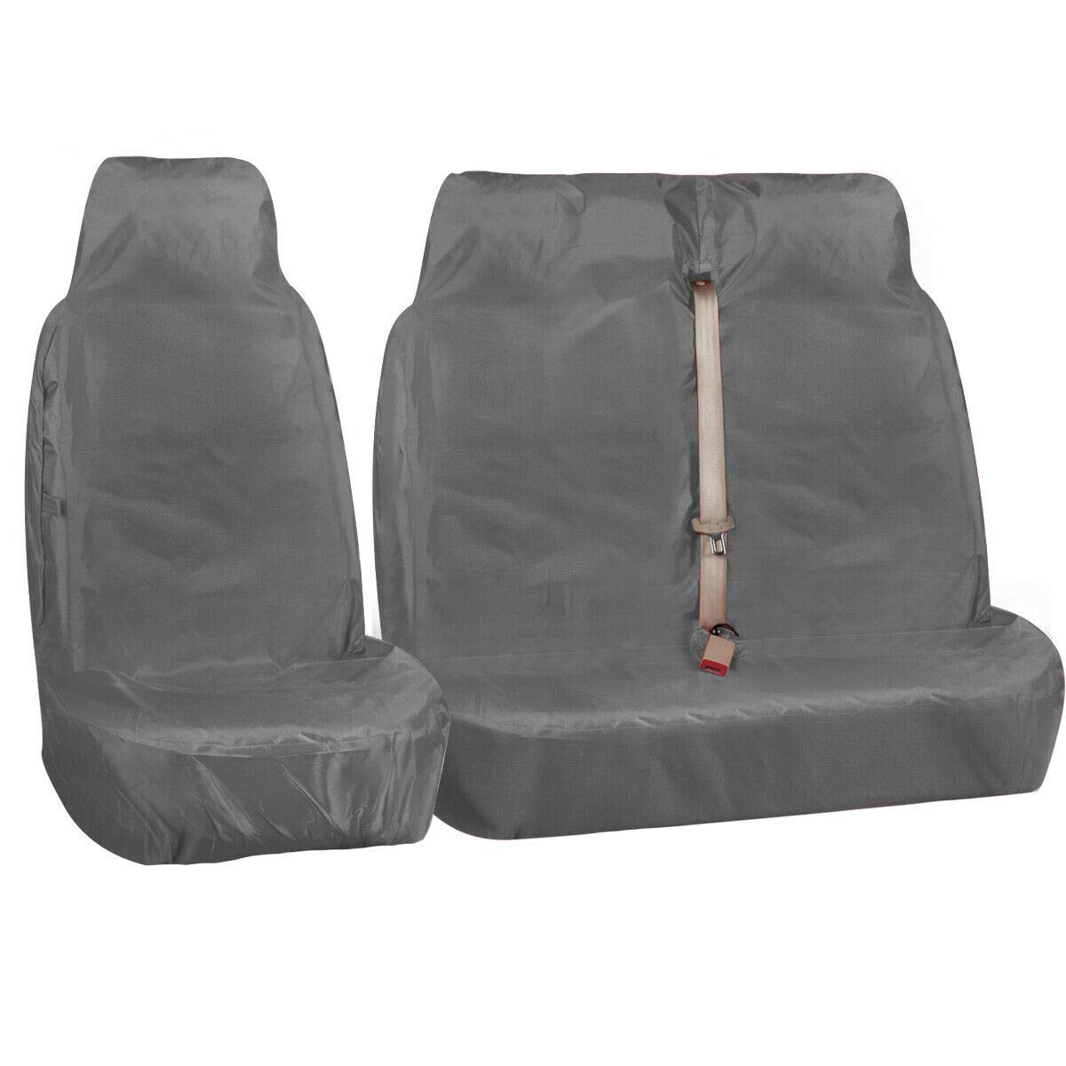 Rhinos AutostylingRhinos-Autostyling FOR RENAULT MASTER 2011 - Premium Heavy Duty Durable Van Seat Covers Single Drivers And Double Passengers Seat Covers - 2 + 1 - Grey