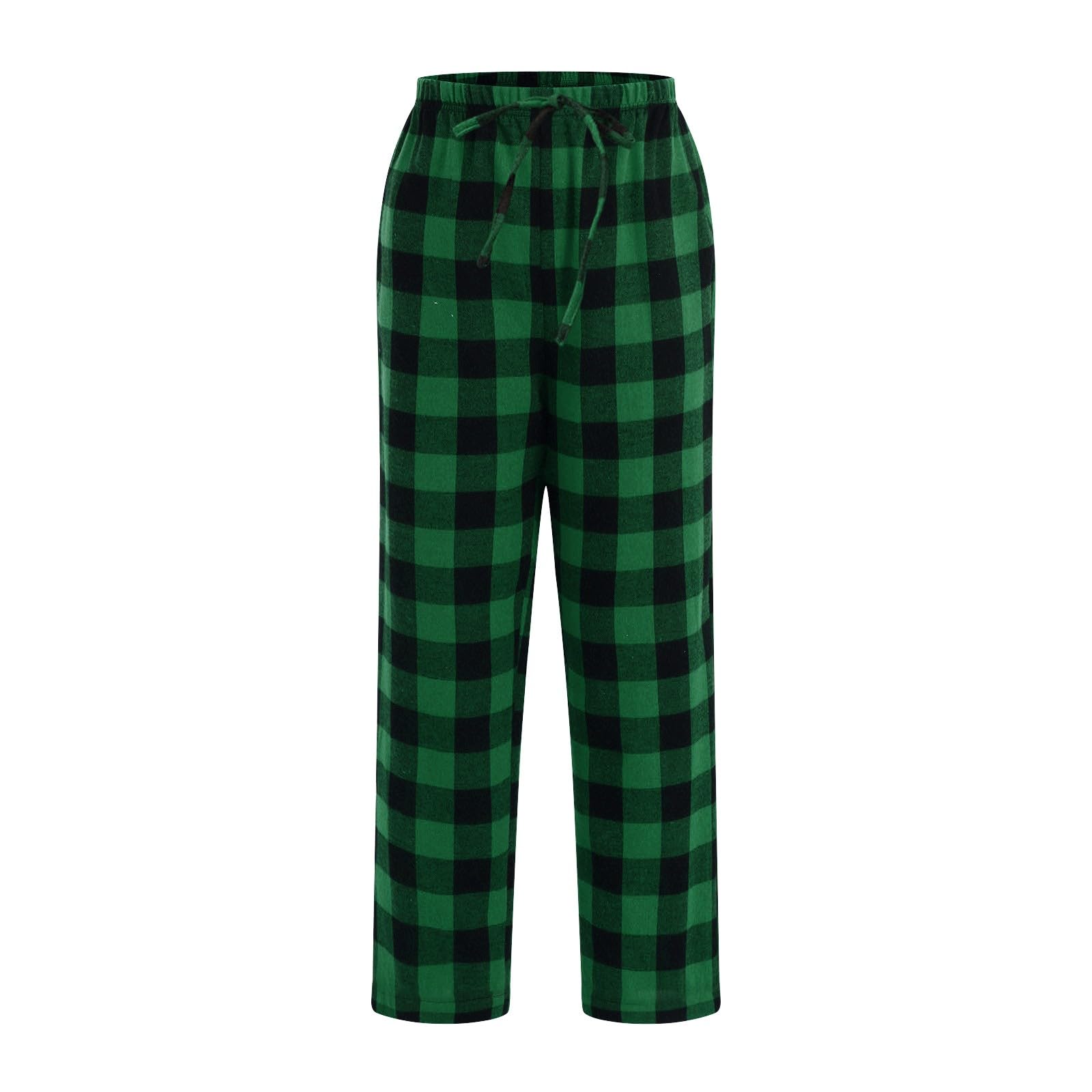 Pantalones de Pijama para Niñas, Pantalones de Sueño Largos a Cuadros, Medias de Pijama Suave con Bolsillos Traje de Niña Adulto Talla Grande