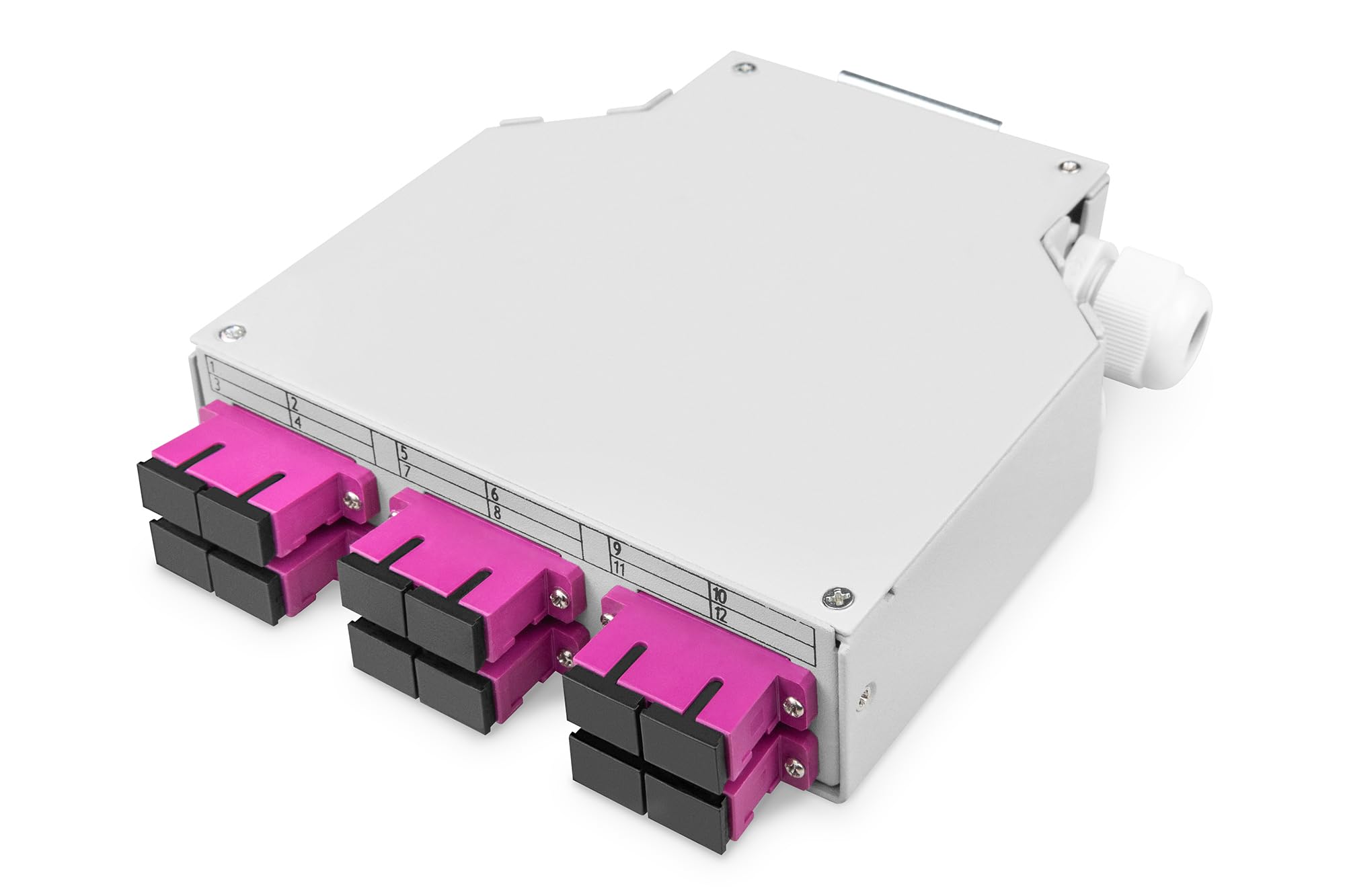 DIGITUS Boîtier pour rail DIN à fibres optiques, MM-OM4, équipé, avec adaptateur SC et pigtail