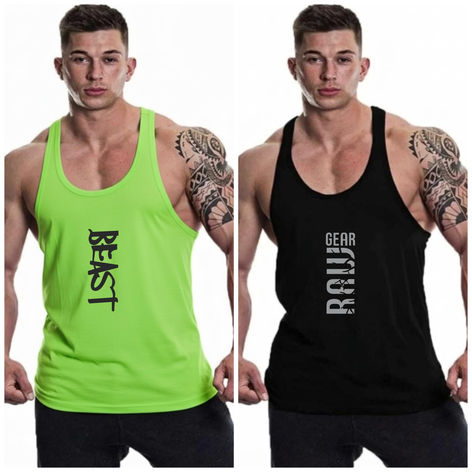 furrr Men's Gym Vest for Bodybuilding | Printed Gear Stringer Tank Top | Muscle & Training Wear Pack of 2-picture-38