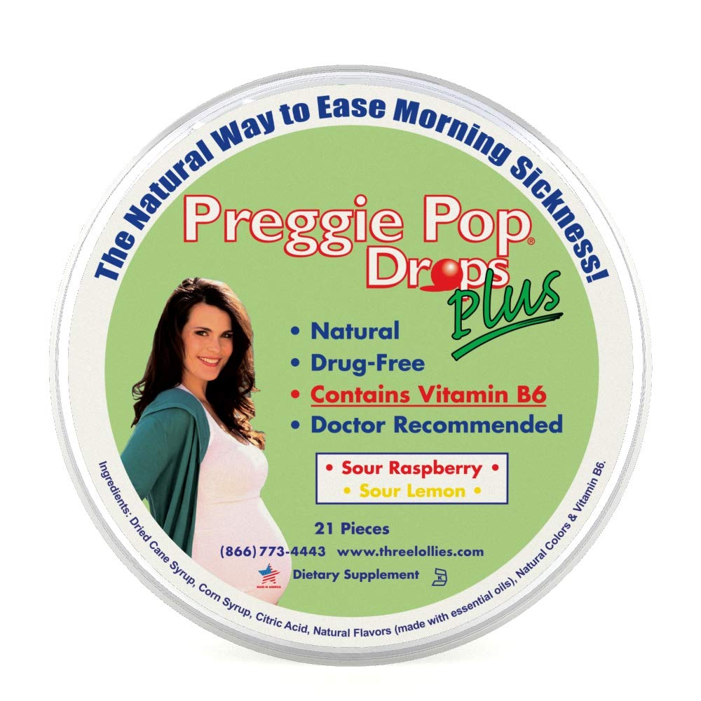 Preggie Pop Drops Plus 21 Drops Vitamin B6 for Morning Sickness & Nausea Relief during