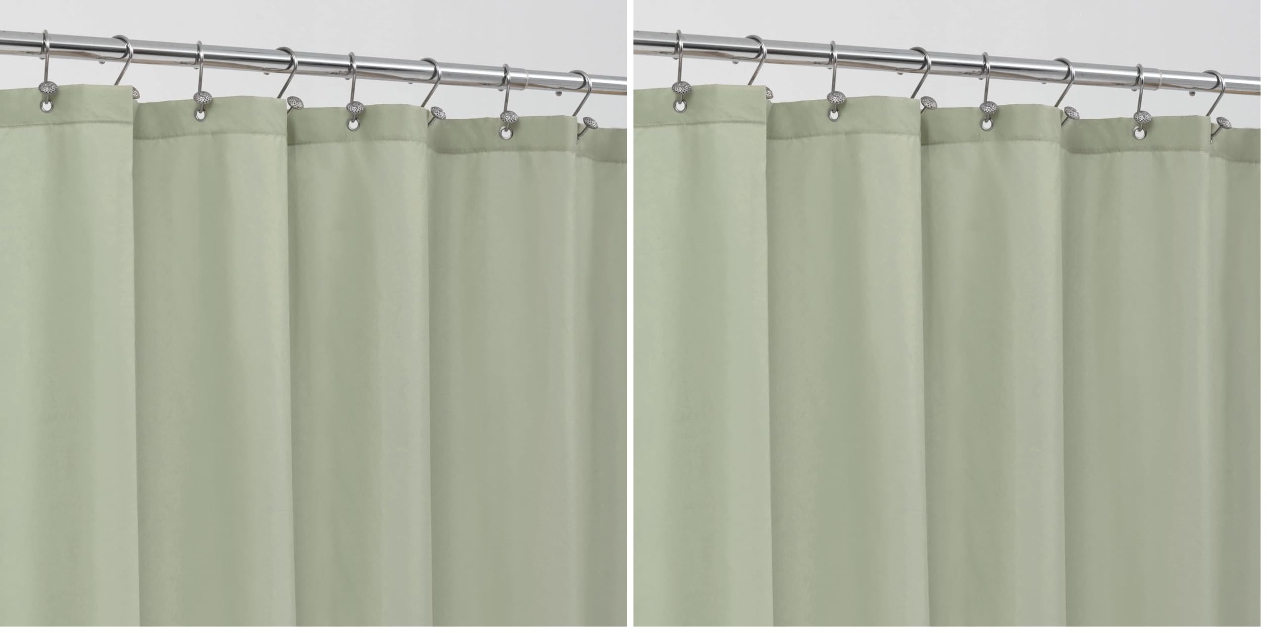 ALYVIA SPRING Sage Green Fabric Shower Curtain Liner Waterproof - Soft &amp; Light-Weight Cloth Shower Liner with 3 Magnets, Hotel Quality &amp; Machine Washable - Standard Size 72x72, Desert Sage (Pack of 2)