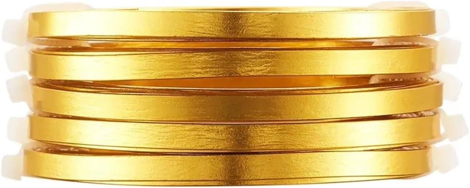 Alambre de aluminio para manualidades, 5 unidades, alambre plano de aluminio para hacer joyas, bricolaje, multicolor, varios tamaños, rollo de 2 m (varilla dorada de 5 x 1 mm)