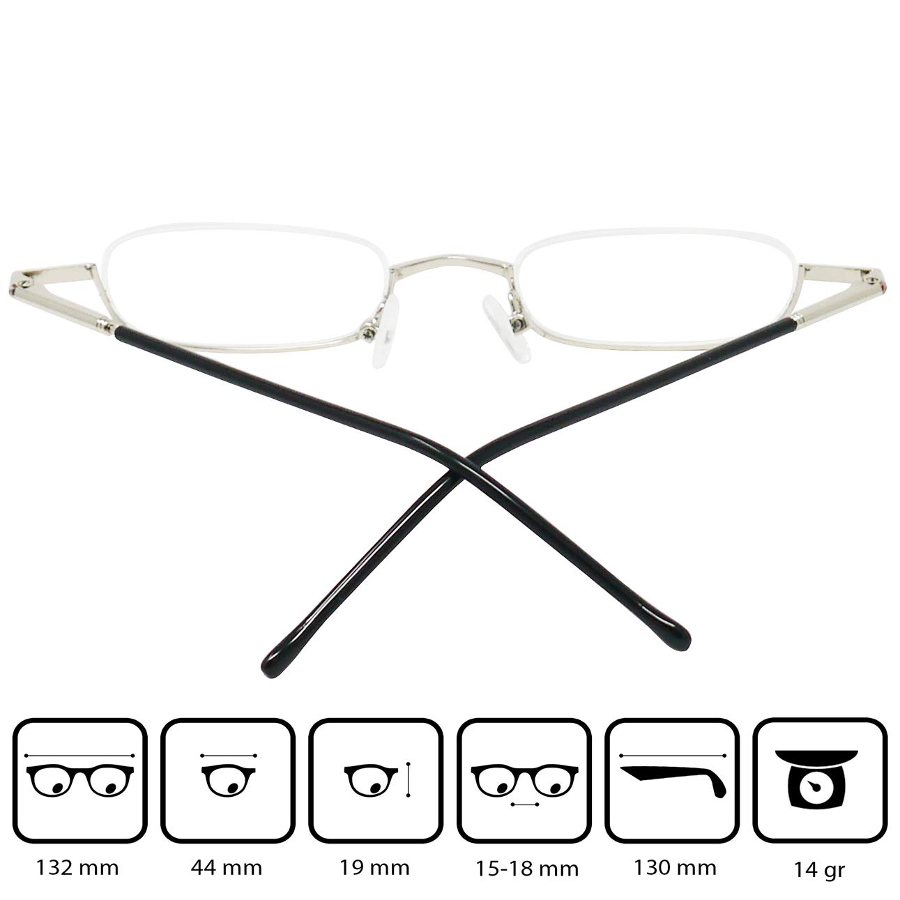 Wąskie metalowe okulary do czytania, oprawki ze stali nierdzewnej, z aluminiowym etui na okulary, pomoc w czytaniu dla kobiet i mężczyzn
